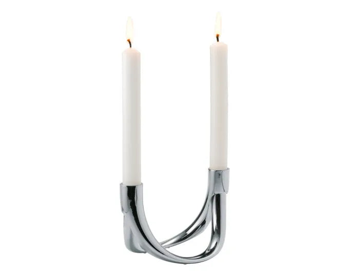 PHILIPPI Kerzenhalter Bow Metall 2tlg. silber in  präsentiert im Onlineshop von KAQTU Design AG. Kerzenständer ist von PHILIPPI
