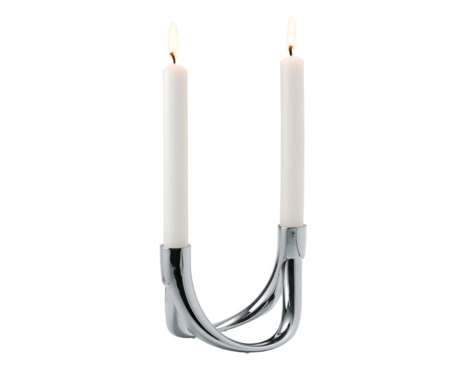 PHILIPPI Kerzenhalter Bow Metall 2tlg. silber in  präsentiert im Onlineshop von KAQTU Design AG. Kerzenständer ist von PHILIPPI