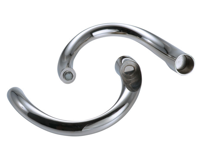 Eleganter PHILIPPI Kerzenhalter Bow aus silbernem Metall, zweiteiliges Design, ideal für stilvolle Dekoration und Ambiente.