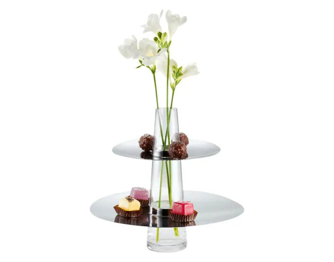 PHILIPPI Etagere mit Vase Fontaine Inox/Glas ø 27x25 cm in  präsentiert im Onlineshop von KAQTU Design AG. Küchenhelfer ist von PHILIPPI