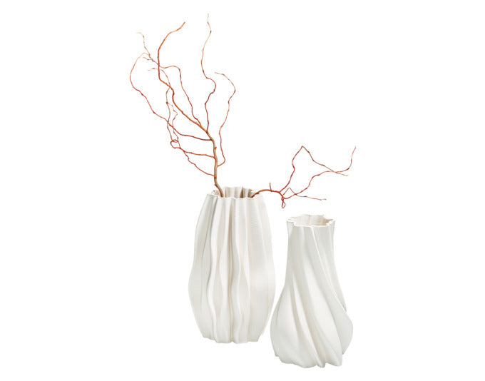 Elegante PHILIPPI Vase Plissee aus Keramik, 17x16x30 cm, mit stilvollem Falten-Design, ideal für moderne Wohnräume.