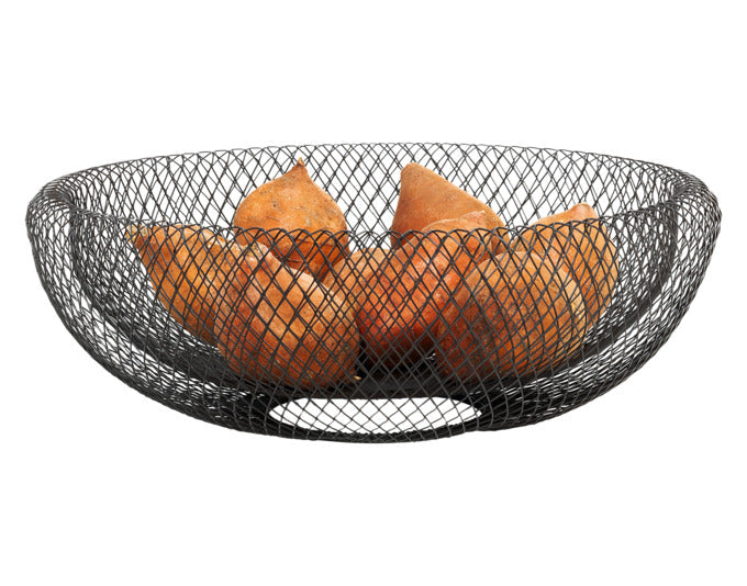 Elegante PHILIPPI Mesh XL Schale, 40x15 cm, schwarz. Modernes Design, ideal für Dekoration oder als Obstschale.