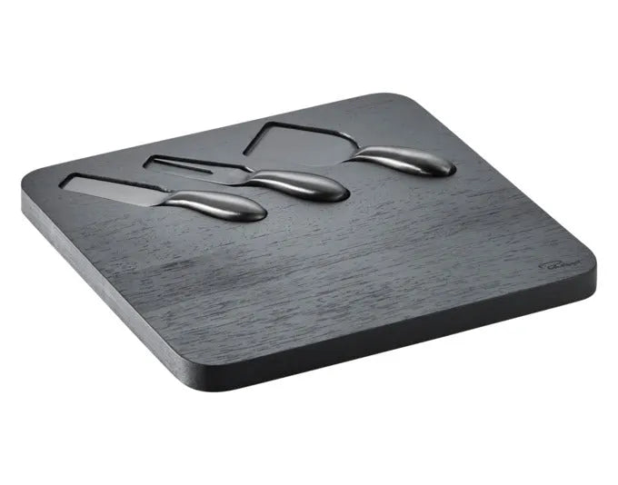 PHILIPPI Käseschneidbrett Fromage mit 3 Messern 28x28x2 cm schwarz in  präsentiert im Onlineshop von KAQTU Design AG. Käsezubehör ist von PHILIPPI
