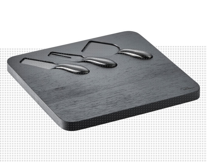 PHILIPPI Käseschneidbrett Fromage mit 3 Messern 28x28x2 cm schwarz in  präsentiert im Onlineshop von KAQTU Design AG. Käsezubehör ist von PHILIPPI