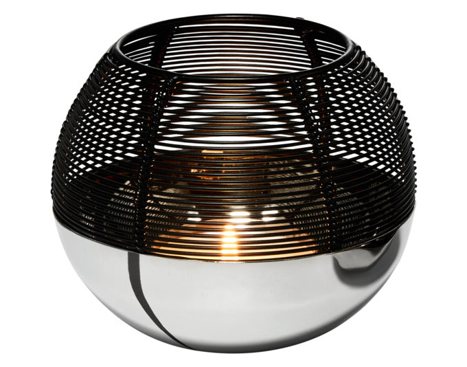 PHILIPPI Tealight Luna M metallo ø 12x11 cm nero/argento
