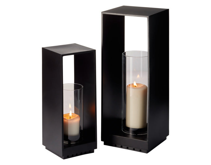 Elegantes Windlicht Wisma von PHILIPPI, schwarz, Ø 16x42 cm, ideal für stilvolle Beleuchtung und modernes Ambiente.