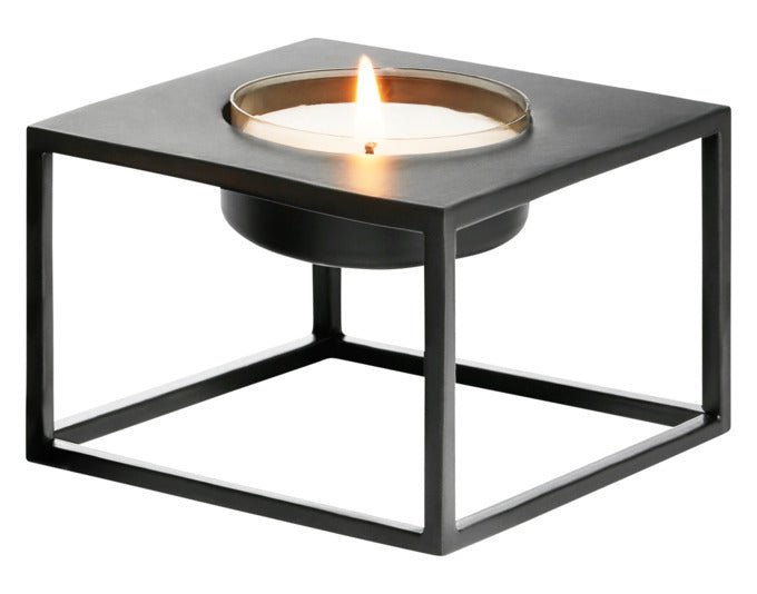 PHILIPPI Portacandela Solero M in metallo 10x10x8 cm nero