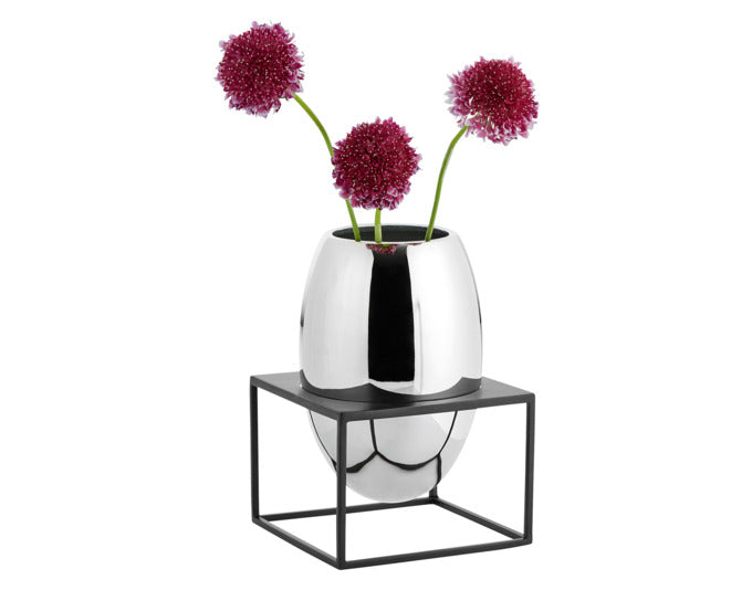 Elegante PHILIPPI Vase Solero im Metallständer, 14x14x21 cm, modernes Design, ideal für stilvolle Dekorationen.