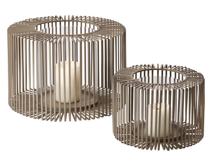 Elegantes Windlicht Oslo von PHILIPPI, taupe, Ø 30x20 cm, ideal für stimmungsvolle Beleuchtung und modernes Design.
