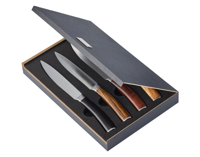 Elegantes 4-teiliges Steakmesserset Garry von PHILIPPI, ideal für stilvolles Genießen von Steaks und Fleischgerichten.