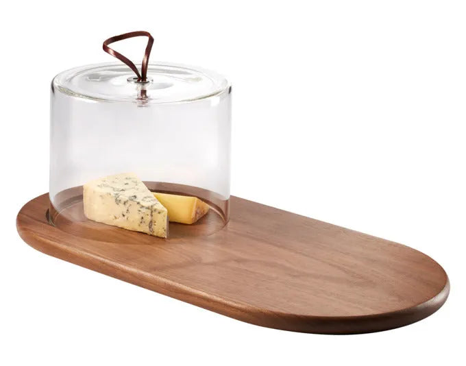 PHILIPPI Käsebrett Walnut mit Glasglocke Nussbaumholz/Glas 40x21x12 cm in  präsentiert im Onlineshop von KAQTU Design AG. Käsezubehör ist von PHILIPPI