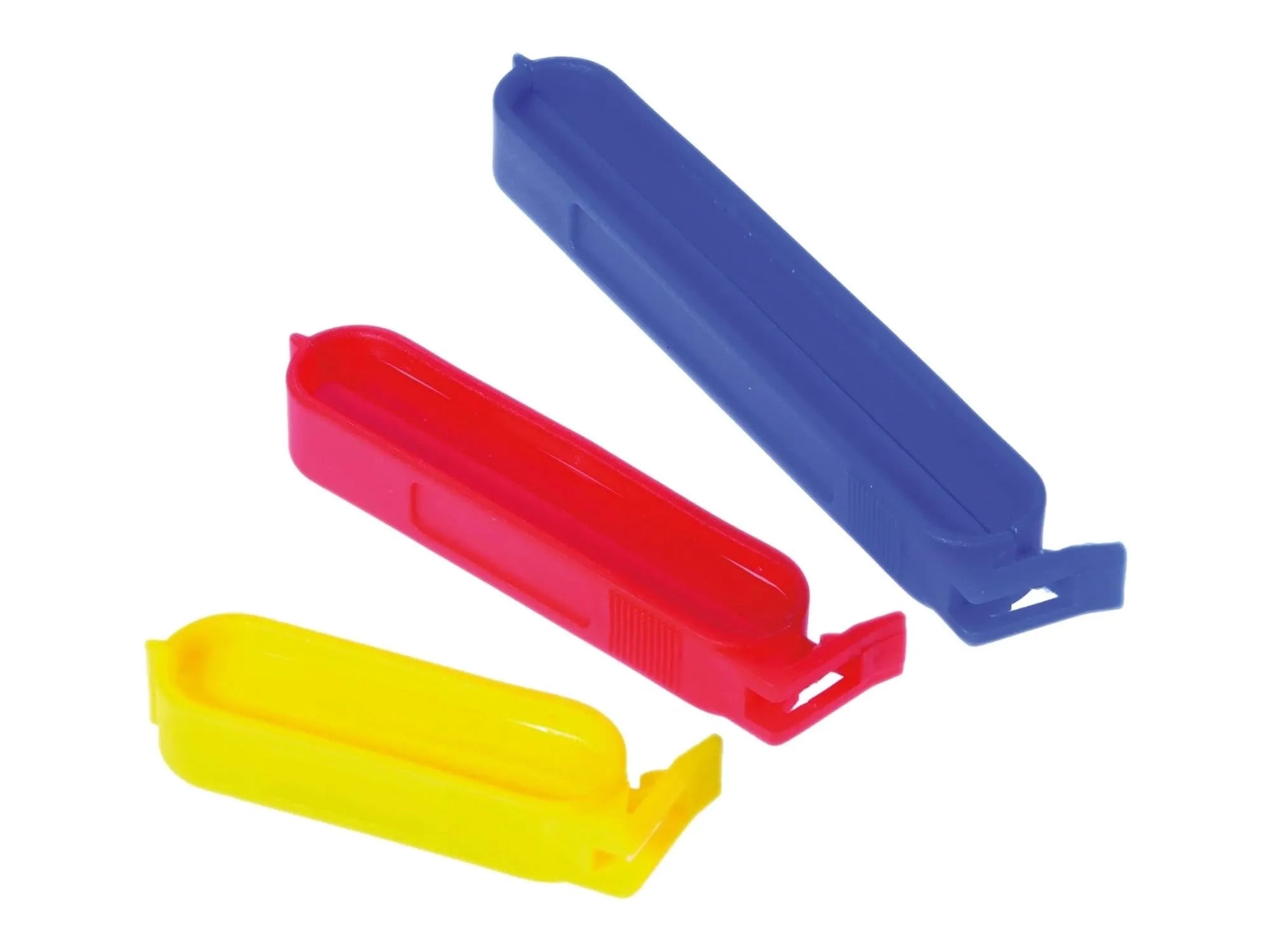 10 Stk. Beutel Clips in drei Grössen, 2x blau, 6x rot, 2x ge in Mehrfarbig präsentiert im Onlineshop von KAQTU Design AG. Küchenhelfer ist von Westmark