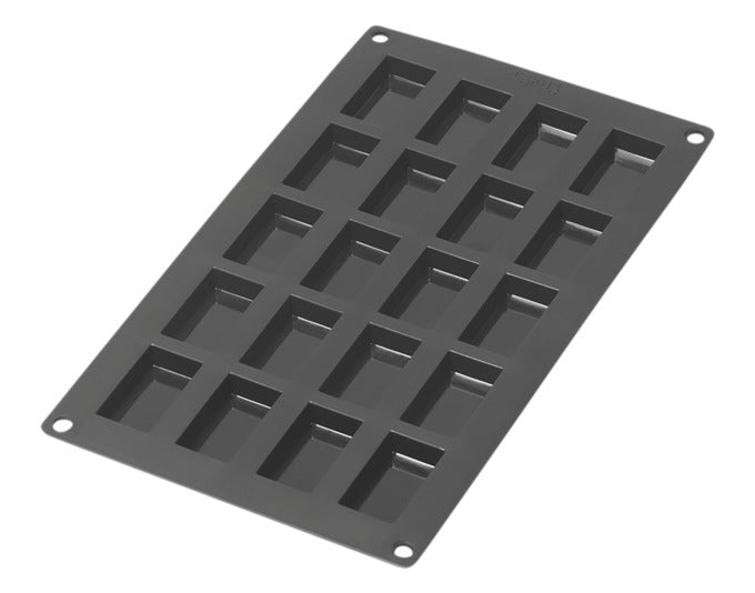LÉKUÉ Financierbackform Mini 20er Silikon 30x17.5 cm schwarz in  präsentiert im Onlineshop von KAQTU Design AG. Backform / Backblech ist von LEKUE