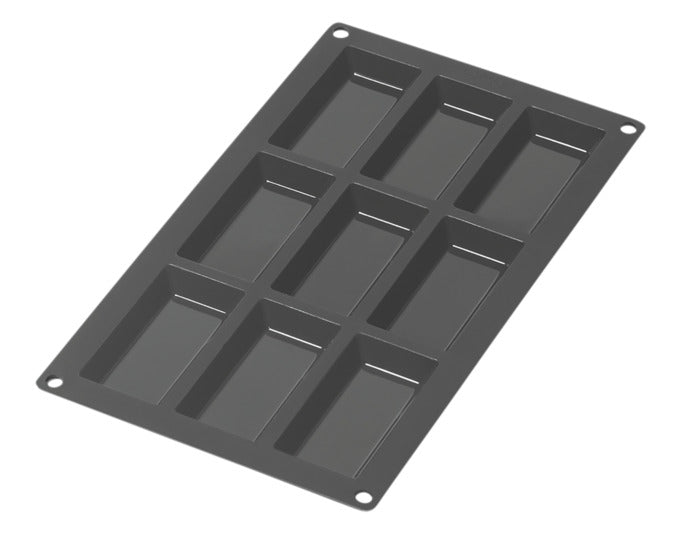 LÉKUÉ Financierbackform 9er Silikon 30x17.5 cm schwarz in  präsentiert im Onlineshop von KAQTU Design AG. Backform / Backblech ist von LEKUE