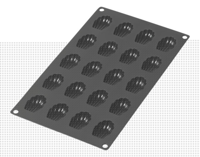 LÉKUÉ Madeleinesform Mini 20er Silikon 30x17.5 cm schwarz in  präsentiert im Onlineshop von KAQTU Design AG. Backform / Backblech ist von LEKUE