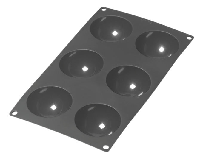 LÉKUÉ Halbkugelbackform 6er Silikon 30x17.5 cm schwarz in  präsentiert im Onlineshop von KAQTU Design AG. Backform / Backblech ist von LEKUE