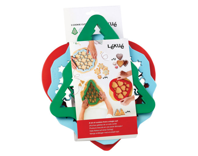 LÉKUÉ Ausstechform 3er Set Tannenbaum/Schneestern/Herz in  präsentiert im Onlineshop von KAQTU Design AG. Ausstecher ist von LEKUE