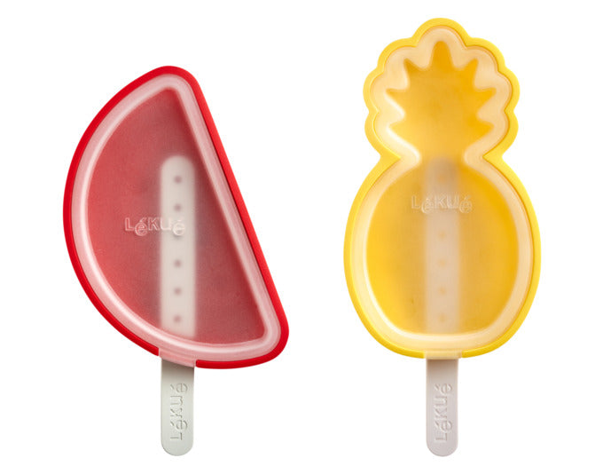 LÉKUÉ Glaceform Tropical Melone/Ananas 4 Stück Silikon assortiert in  präsentiert im Onlineshop von KAQTU Design AG. Barzubehör ist von LEKUE