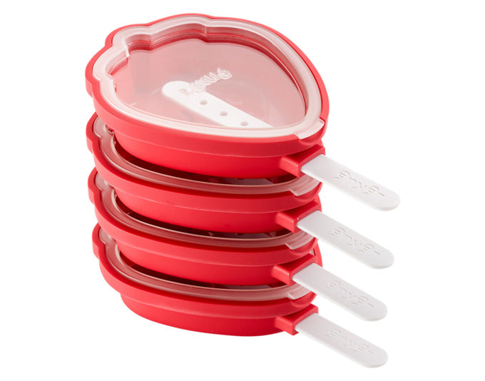 LÉKUÉ Glaceform Erdbeere 4 Stück Silikon rot in  präsentiert im Onlineshop von KAQTU Design AG. Barzubehör ist von LEKUE