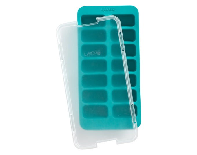 LÉKUÉ Eiswürfelform rechteckig mit Deckel 23x12 cm türkis in  präsentiert im Onlineshop von KAQTU Design AG. Barzubehör ist von LEKUE