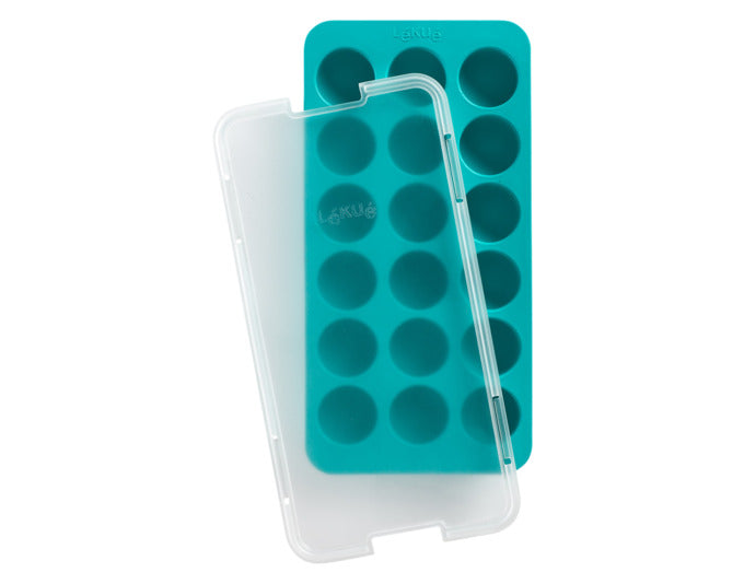 LÉKUÉ Eiswürfelform rund mit Deckel 23x12 cm türkis in  präsentiert im Onlineshop von KAQTU Design AG. Barzubehör ist von LEKUE