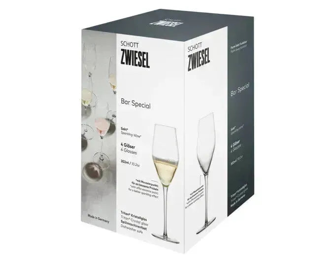 Elegante SCHOTT ZWIESEL Sektgläser Bar Special 773, 4er-Set, ideal für prickelnden Genuss, hochwertig und stilvoll designt.