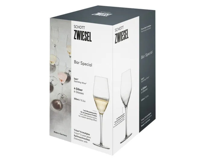 Elegante SCHOTT ZWIESEL Sektgläser Bar Special 773, 4er-Set, ideal für prickelnden Genuss, hochwertig und stilvoll designt.