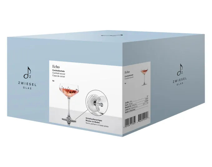 Elegante ZWIESEL GLAS Cocktailschalen Echo 87 im 4er-Set, ideal für stilvolle Präsentation von Cocktails und Desserts.
