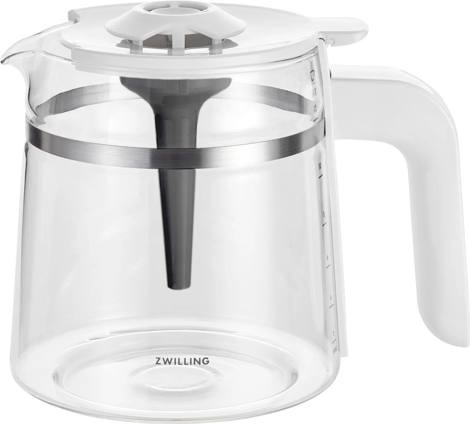 Elegante Zwilling Filterkaffeemaschine 1,5l in modernem Silber-Look.