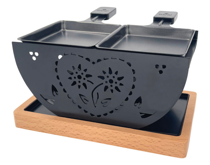 HEIDI Raclette Duo Coeur Folk 20x10x11 cm in  präsentiert im Onlineshop von KAQTU Design AG. Fondue/Raclette ist von HEIDI