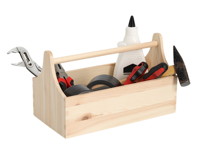 Praktische Werkzeugkiste aus Kiefernholz, 34x18x20.5 cm, ideal für Werkzeugaufbewahrung, robust und stilvoll von ZELLER PRESENT.