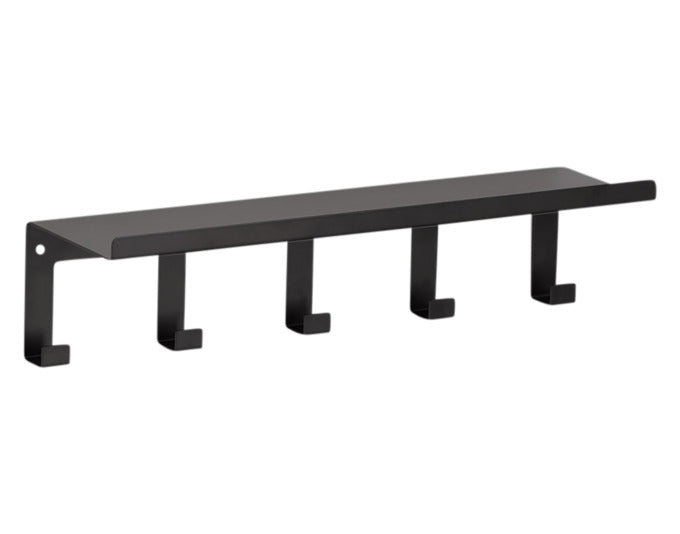 ZELLER Wandregal mit Haken Metall schwarz 40x11x10.4 cm in  präsentiert im Onlineshop von KAQTU Design AG. Wandregal ist von ZELLER PRESENT