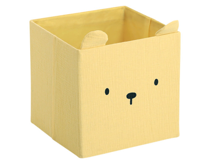 ZELLER Aufbewahrungsbox Bär gelb Musselin 28x28x28 cm in  präsentiert im Onlineshop von KAQTU Design AG. Aufbewahrungsbehälter ist von ZELLER PRESENT