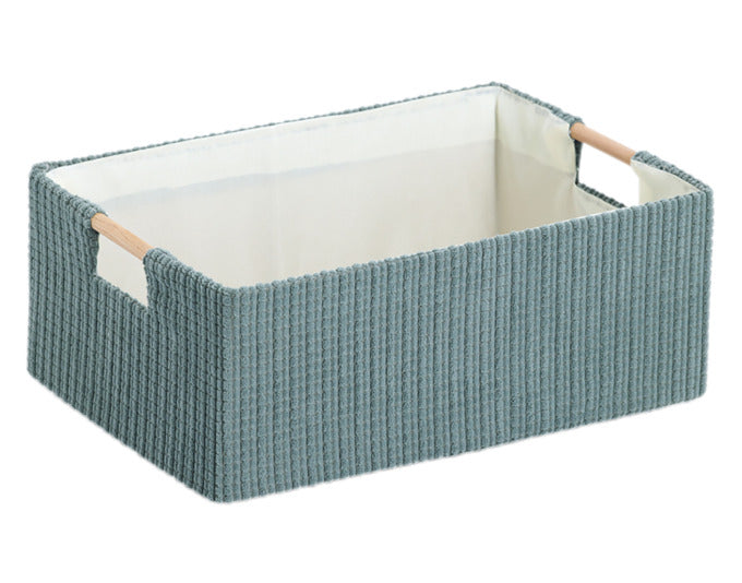ZELLER Aufbewahrungskorb mit Holzgriffen salbei 34x23.5x13 cm in  präsentiert im Onlineshop von KAQTU Design AG. Aufbewahrungsbehälter ist von ZELLER PRESENT