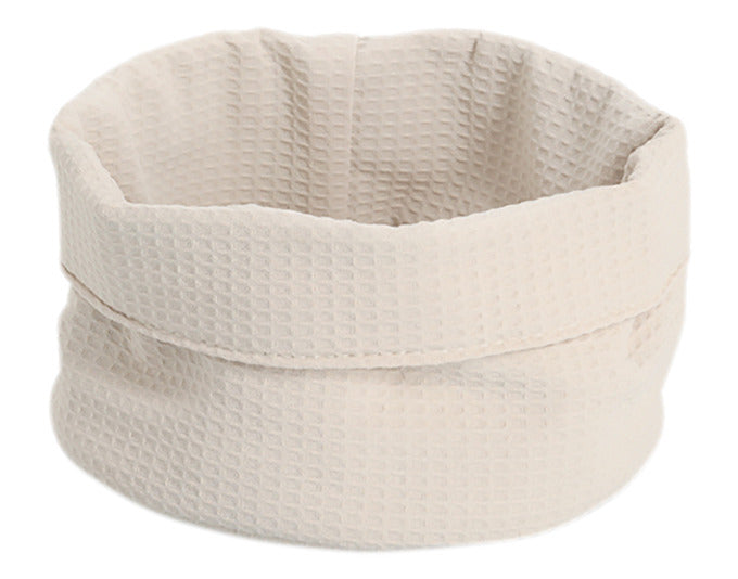 Zeller storage basket Waffelpiqué cream Ø 20x12 cm