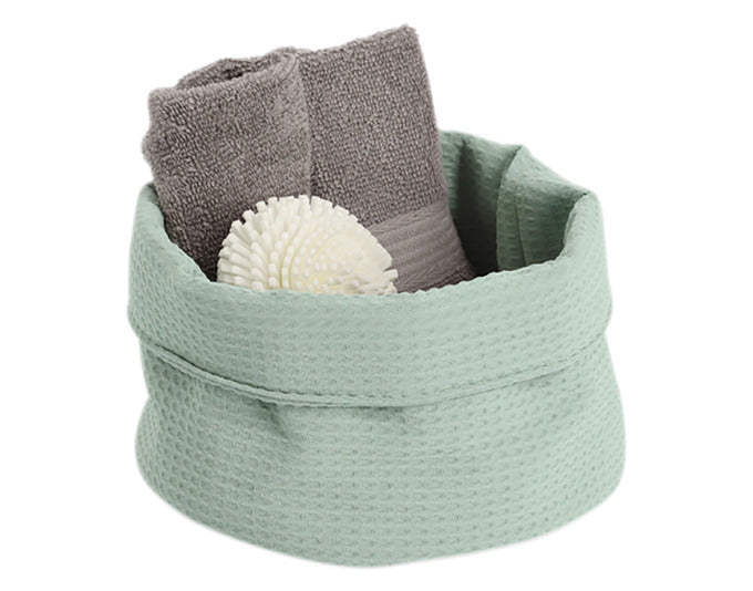 ZELLER Aufbewahrungskorb Waffelpiqué mint ø 20x12 cm in  präsentiert im Onlineshop von KAQTU Design AG. Aufbewahrungsbehälter ist von ZELLER PRESENT