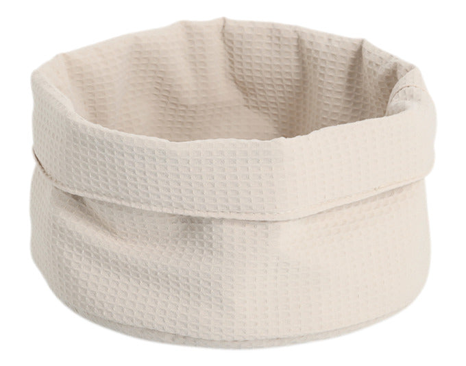 Zeller storage basket waffle piqué cream Ø 25x13 cm