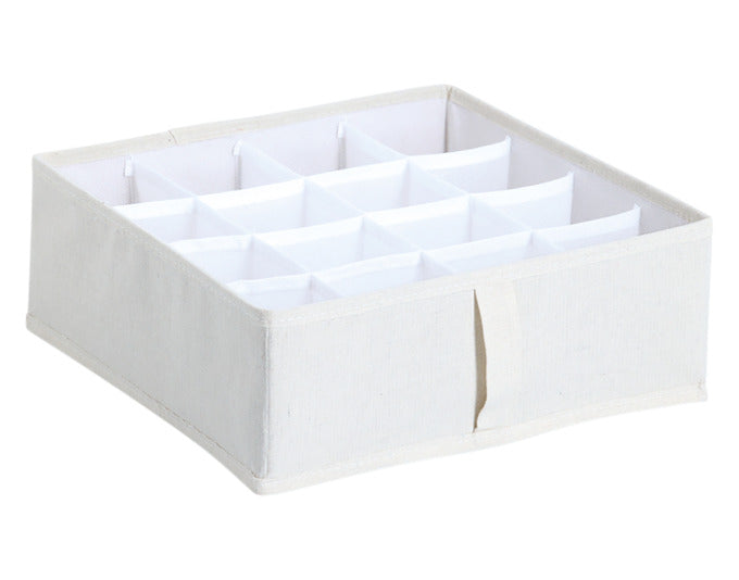 Zeller storage box with 16 compartments polyester/fleece beige 30x30x11 cm