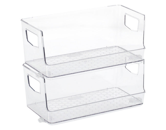 ZELLER Aufbewahrungsboxen Set 2-teilig Kunststoff transparent 25.5x12.5x11 cm in  präsentiert im Onlineshop von KAQTU Design AG. Aufbewahrungsbehälter ist von ZELLER PRESENT