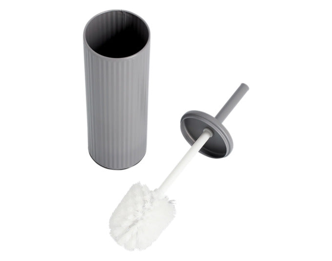 Elegante WC-Bürstengarnitur aus grauem Metall, 9.7x40 cm, von ZELLER PRESENT. Praktisch und stilvoll für jedes Badezimmer.