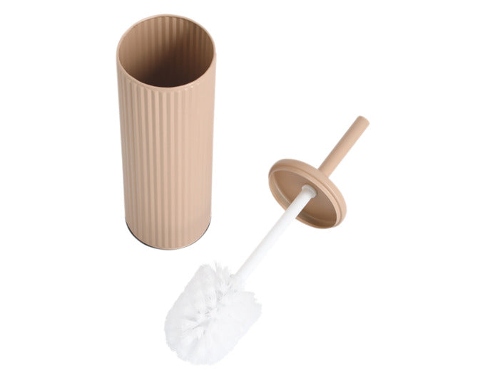 Elegante WC-Bürstengarnitur aus Metall in Mandel-Farbe, Ø 9.7 cm, Höhe 40 cm, von ZELLER PRESENT, stilvoll und funktional.