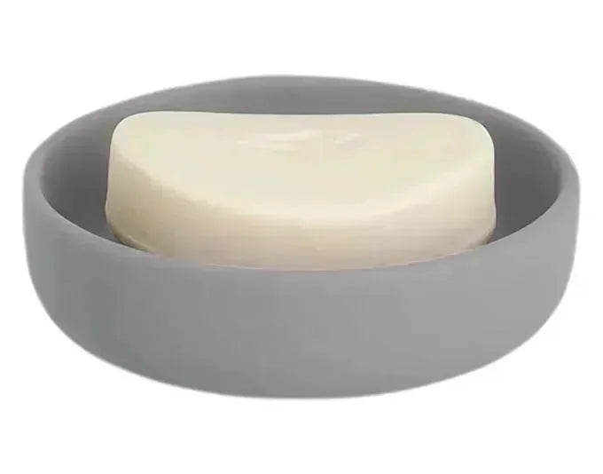 Elegante graue Keramik-Seifenschale von ZELLER, ø 11.2x3.3 cm, ideal für stilvolle Badezimmer.