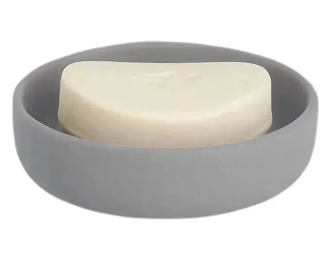 Elegante graue Keramik-Seifenschale von ZELLER, ø 11.2x3.3 cm, ideal für stilvolle Badezimmer.
