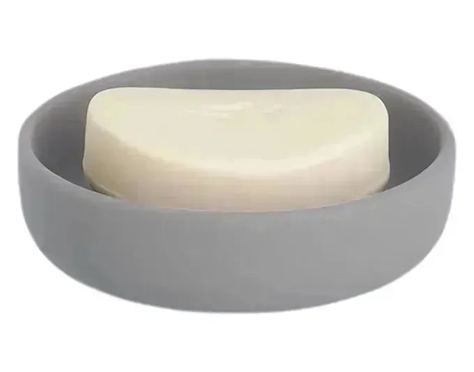 Elegante graue Keramik-Seifenschale von ZELLER, ø 11.2x3.3 cm, ideal für stilvolle Badezimmer.