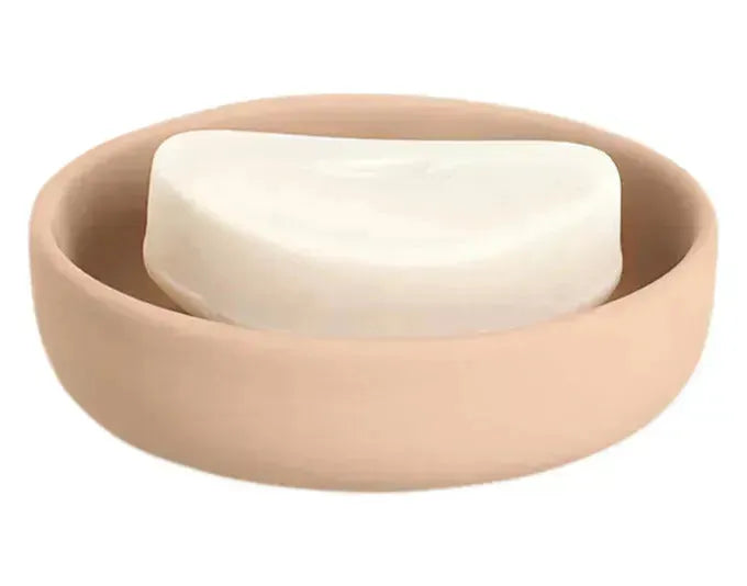 Elegante Seifenschale aus Keramik in Mandel-Farbton, ø 11,2 cm, Höhe 3,3 cm, von ZELLER PRESENT, ideal für stilvolle Badezimmer.