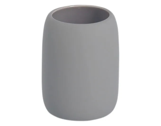 ZELLER Zahnputzbecher Keramik grau ø 8.4x10.8 cm in  präsentiert im Onlineshop von KAQTU Design AG. Badzubehör ist von ZELLER PRESENT