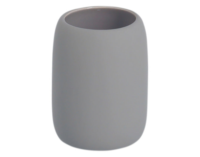 ZELLER Zahnputzbecher Keramik grau ø 8.4x10.8 cm in  präsentiert im Onlineshop von KAQTU Design AG. Badzubehör ist von ZELLER PRESENT