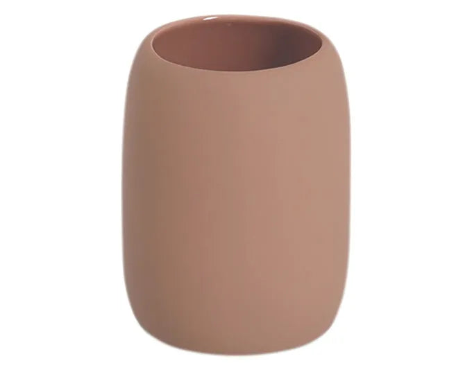 ZELLER Zahnputzbecher Keramik mocca ø 8.4x10.8 cm in  präsentiert im Onlineshop von KAQTU Design AG. Badzubehör ist von ZELLER PRESENT