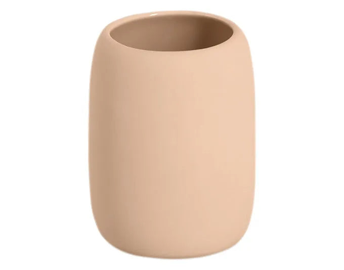ZELLER Zahnputzbecher Keramik mandel ø 8.4x10.8 cm in  präsentiert im Onlineshop von KAQTU Design AG. Badzubehör ist von ZELLER PRESENT