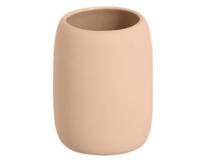ZELLER Zahnputzbecher Keramik mandel ø 8.4x10.8 cm in  präsentiert im Onlineshop von KAQTU Design AG. Badzubehör ist von ZELLER PRESENT